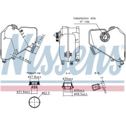 Coolant Expansion Tank NISSENS 996322 OE Ref 8V218K218AB