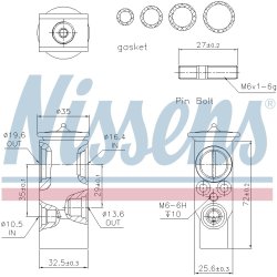 Expansion Valve NISSENS 999297 OE Ref 6461A1 NISSENS