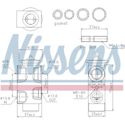 Expansion Valve NISSENS 999311 OE Ref 31267504 NISSENS