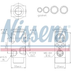 Expansion Valve NISSENS 999326 OE Ref 92857312305 NISSENS
