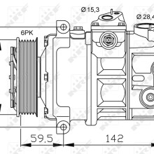AC Compressor NRF 32147 OE Ref 1K0260859F NRF