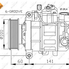 AC Compressor NRF 32263 OE Ref 4E0260805AD NRF