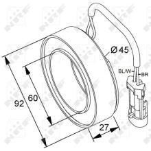 Magnetic Clutch (compressor) Coil NRF 38420 OE Ref 1139068 NRF