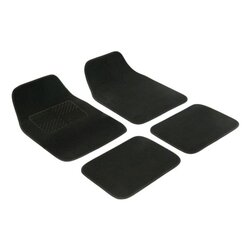 BLACK UNI 4 PCE CARPET MAT SET OE QUALITY CM100C