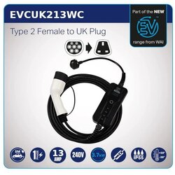 13AMP 2F TO UK WC OE QUALITY EVCUK213WC