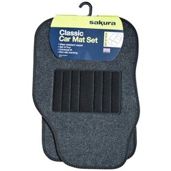 SAKURA - BUDGET UNIVERSAL CARPET MAT SET (GREY/BLACK) OE QUALITY SAKBMS1