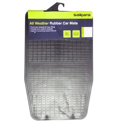 SAKURA - ALL WEATHER CAR MATS FRONT PAIR RUBBER - BLACK OE QUALITY SAKSS3349