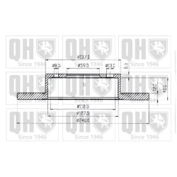Brake Disc QUINTON HAZELL BDC3436 OE Ref 5961814 QUINTON HAZELL