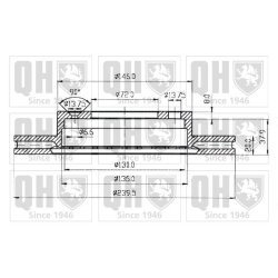 Brake Disc QUINTON HAZELL BDC3438 OE Ref 1604636 QUINTON HAZELL