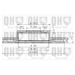Brake Disc QUINTON HAZELL BDC3731 OE Ref 46445005 QUINTON HAZELL