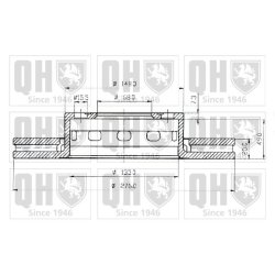 Brake Disc QUINTON HAZELL BDC3908 OE Ref 895615301B QUINTON HAZELL