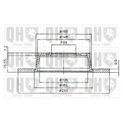 Brake Disc QUINTON HAZELL BDC5184 OE Ref 4B0615601A QUINTON HAZELL