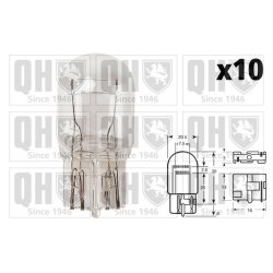 Auxiliary Stop Light Bulb (universal) QUINTON HAZELL QBL580 OE Ref YY04500889300