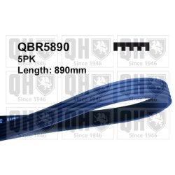 V Ribbed Belt QUINTON HAZELL QBR5890 OE Ref 11281402334 QUINTON HAZELL