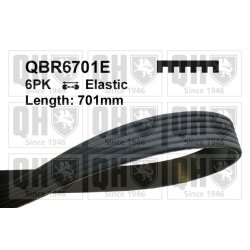 V Ribbed Belt QUINTON HAZELL QBR6701E OE Ref 03L998037C QUINTON HAZELL