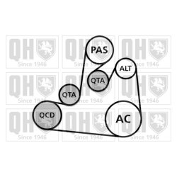 V Ribbed Belt Set QUINTON HAZELL QDK106 OE Ref 1611278180