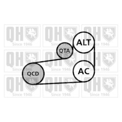 V Ribbed Belt Set QUINTON HAZELL QDK108 OE Ref 1613844580
