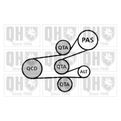 V Ribbed Belt Set QUINTON HAZELL QDK26 OE Ref 1613844880