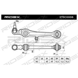Control Trailing Arm RIDEX 273C0006 OE Ref 4D0 407 151 B