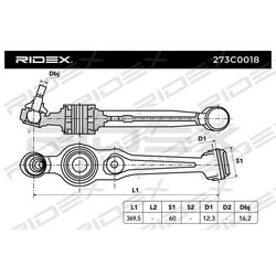 Bras de suspension arrière RIDEX 273C0018 pour SAAB 45 43 468 RIDEX