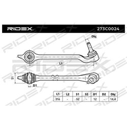 Control Trailing Arm RIDEX 273C0024 OE Ref 1 094 234