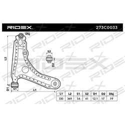 Bras de suspension arrière RIDEX 273C0033 pour VW, SEAT, HYUNDAI 191 407 151 B RIDEX