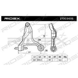 Bras de suspension arrière RIDEX 273C0035 pour VOLVO 30635230 RIDEX