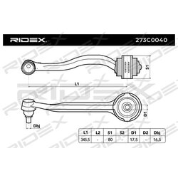 Bras de suspension arrière RIDEX 273C0040 pour MERCEDES 203 330 01 11 RIDEX