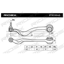 Bras de suspension arrière RIDEX 273C0045 pour BMW, ALPINA 1 092 024 RIDEX