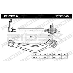 Bras de suspension arrière RIDEX 273C0046 pour BMW, ALPINA 1 090 816 RIDEX