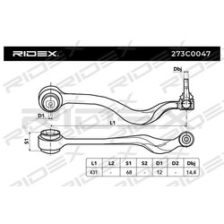 Bras de suspension arrière RIDEX 273C0047 pour BMW, ALPINA 1 141 717 RIDEX