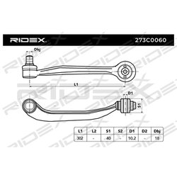 Bras de suspension arrière RIDEX 273C0060 pour AUDI,VW 4E0 407 505 B RIDEX