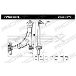Bras de suspension arrière 273C0070 pour VW, SKODA, SEAT, AUDI 1K0 407 151 AL RIDEX