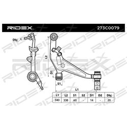 Bras de suspension arrière RIDEX 273C0079 pour NISSAN X-TRAIL RIDEX