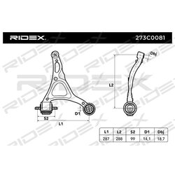 Bras de suspension arrière RIDEX 273C0081 pour VOLVO XC90 RIDEX