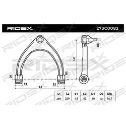 Bras de suspension arrière RIDEX 273C0082 pour AUDI, PORSCHE, VW 7L0 407 021 RIDEX