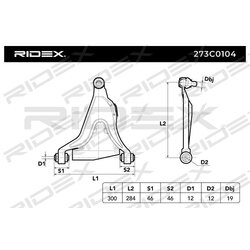 Bras de suspension arrière RIDEX 273C0104 pour VOLVO 271629 RIDEX