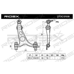 Bras de suspension arrière RIDEX 273C0108 pour ALFA ROMEO 50509340 RIDEX