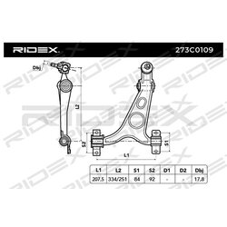 Bras de suspension arrière RIDEX 273C0109 pour ALFA ROMEO 50509339 RIDEX