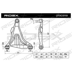 Bras de suspension arrière RIDEX 273C0110 pour VOLVO 271628 RIDEX