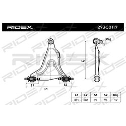 Bras de suspension arrière RIDEX 273C0117 pour VOLVO 272273 RIDEX