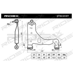 Bras de suspension arrière RIDEX 273C0137 pour VAUXHALL, CHEVROLET 24454478 RIDEX