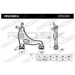 Control Trailing Arm RIDEX 273C0151 OE Ref 2023302607
