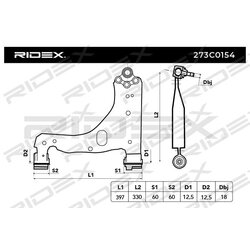 Bras de suspension arrière RIDEX 273C0154 pour VAUXHALL 24454477 RIDEX
