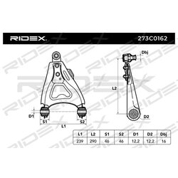 Control Trailing Arm RIDEX 273C0162 OE Ref 77 00 430 766