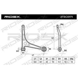 Bras de suspension arrière RIDEX 273C0171 pour VW, SEAT, FORD 1012632 RIDEX
