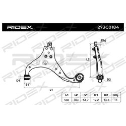 Control Trailing Arm RIDEX 273C0184 OE Ref 54500 2E001