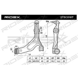 Control Trailing Arm RIDEX 273C0187 OE Ref 7L0 407 151 D RIDEX