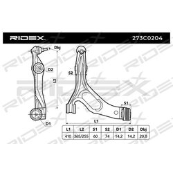 Control Trailing Arm RIDEX 273C0204 OE Ref 7L0 407 152 D RIDEX