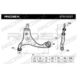 Bras de suspension arrière RIDEX 273C0227 pour KIA, HYUNDAI 54500-1D000 RIDEX